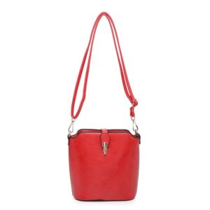Shoulder Bag with Buckle Red
