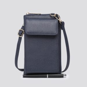 Navy Purse & Phone Bag With Gold Zip (Copy)