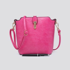 Shoulder Bag with Buckle Fuchsia